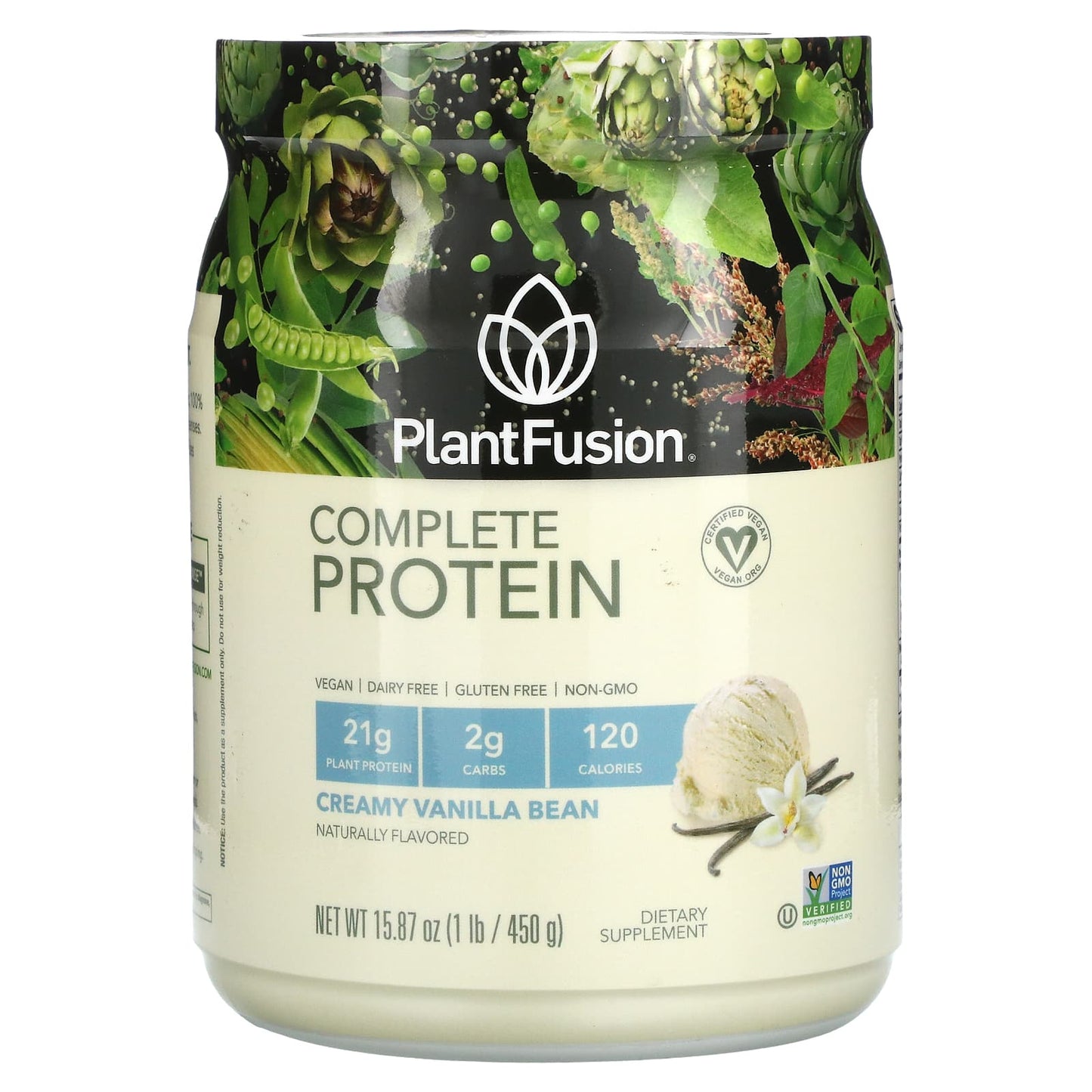 PlantFusion-Complete Protein-Creamy Vanilla Bean-1 lb (450 g)