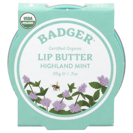 Badger Company-Lip Butter-Highland Mint-0.7 oz (20 g)