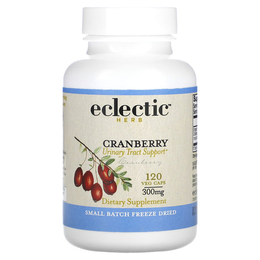 Eclectic Institute-Freeze Dried-Cranberry-300 mg-120 Veg Caps (150 mg per Capsule)