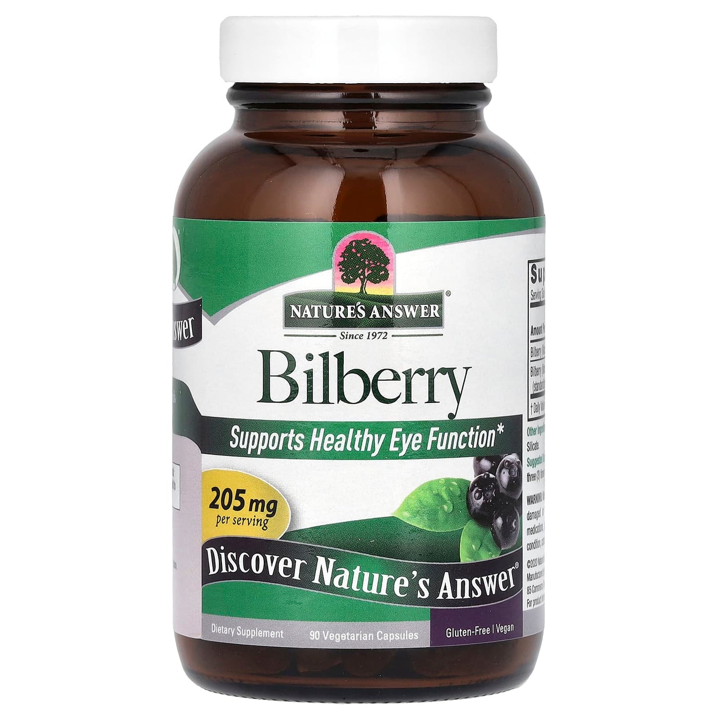 Nature's Answer, Bilberry, 205 mg, 90 Vegetarian Capsules