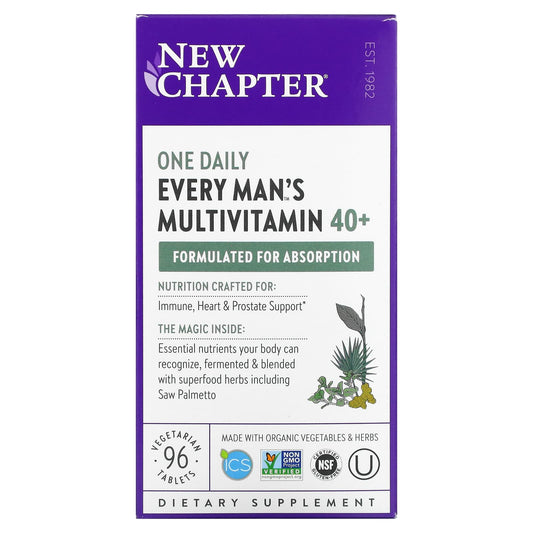 New Chapter-Every Man's One Daily 40+ Multivitamin-96 Vegetarian Tablets