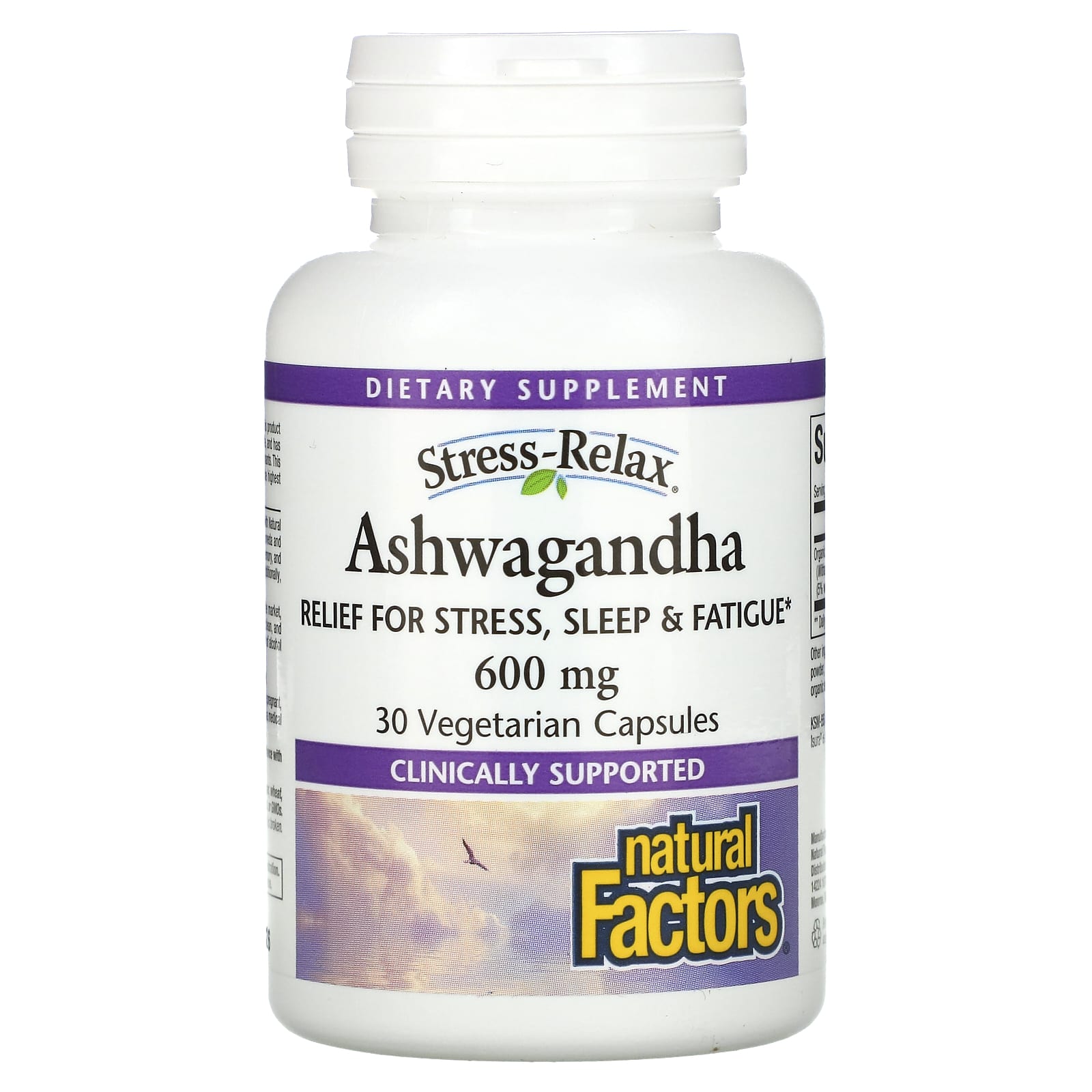 Natural Factors-Stress-Relax-Ashwagandha-600 mg-30 Vegetarian Capsules