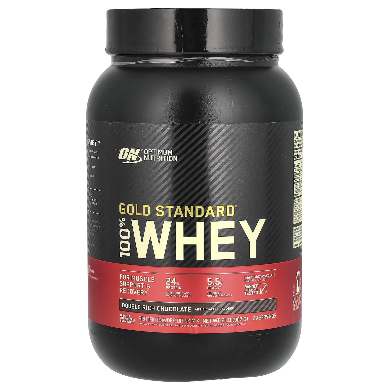 Optimum Nutrition-Gold Standard 100% Whey-Double Rich Chocolate-2 lb (907 g)