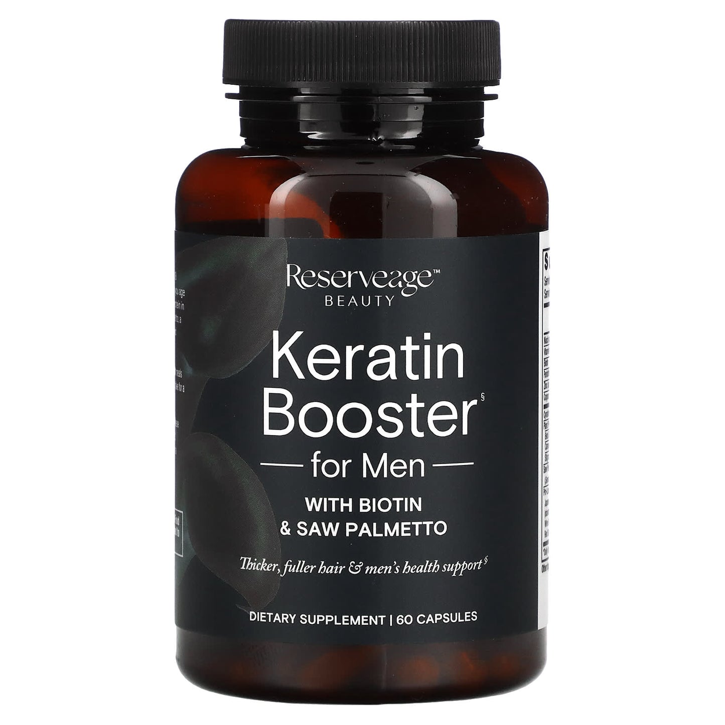 Reserveage Nutrition, Keratin Booster with Biotin & Saw Palmetto for Men, 60 Capsules