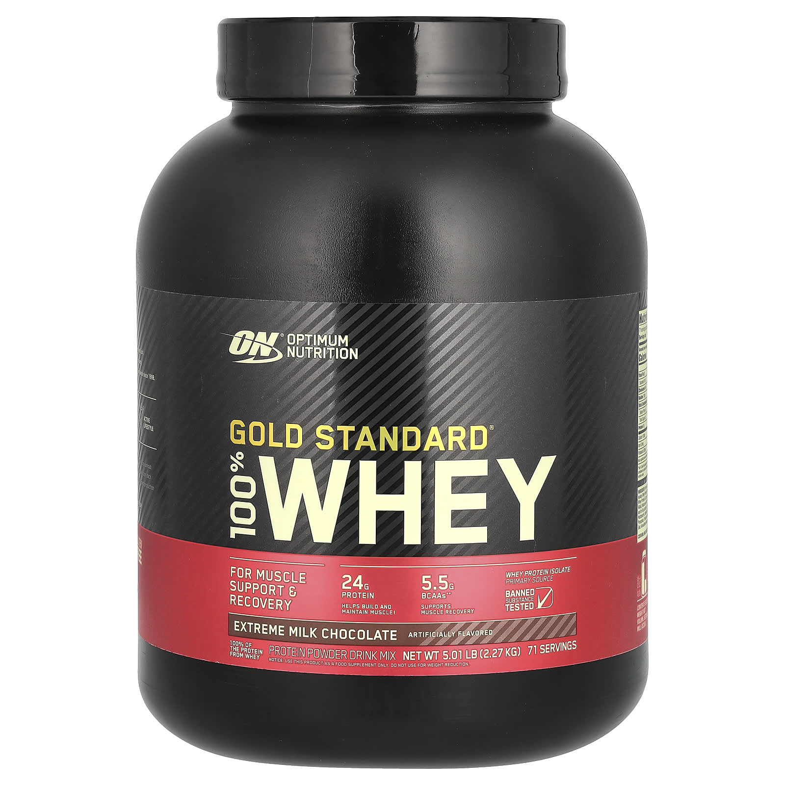 Optimum Nutrition-Gold Standard 100% Whey-Extreme Milk Chocolate-5.01 lb (2.27 kg)