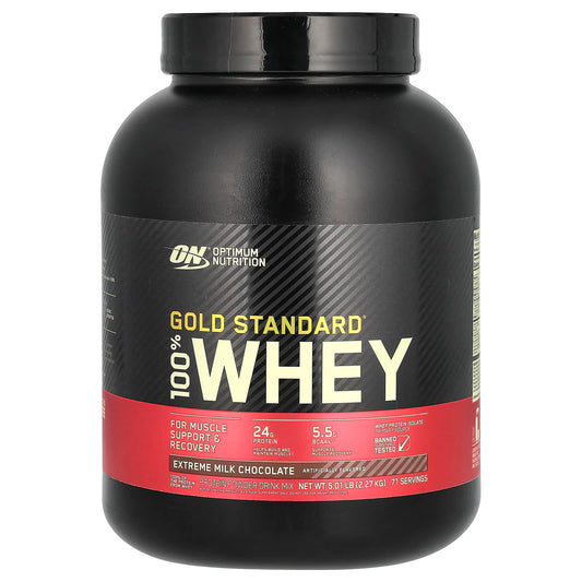 Optimum Nutrition-Gold Standard 100% Whey-Extreme Milk Chocolate-5.01 lb (2.27 kg)