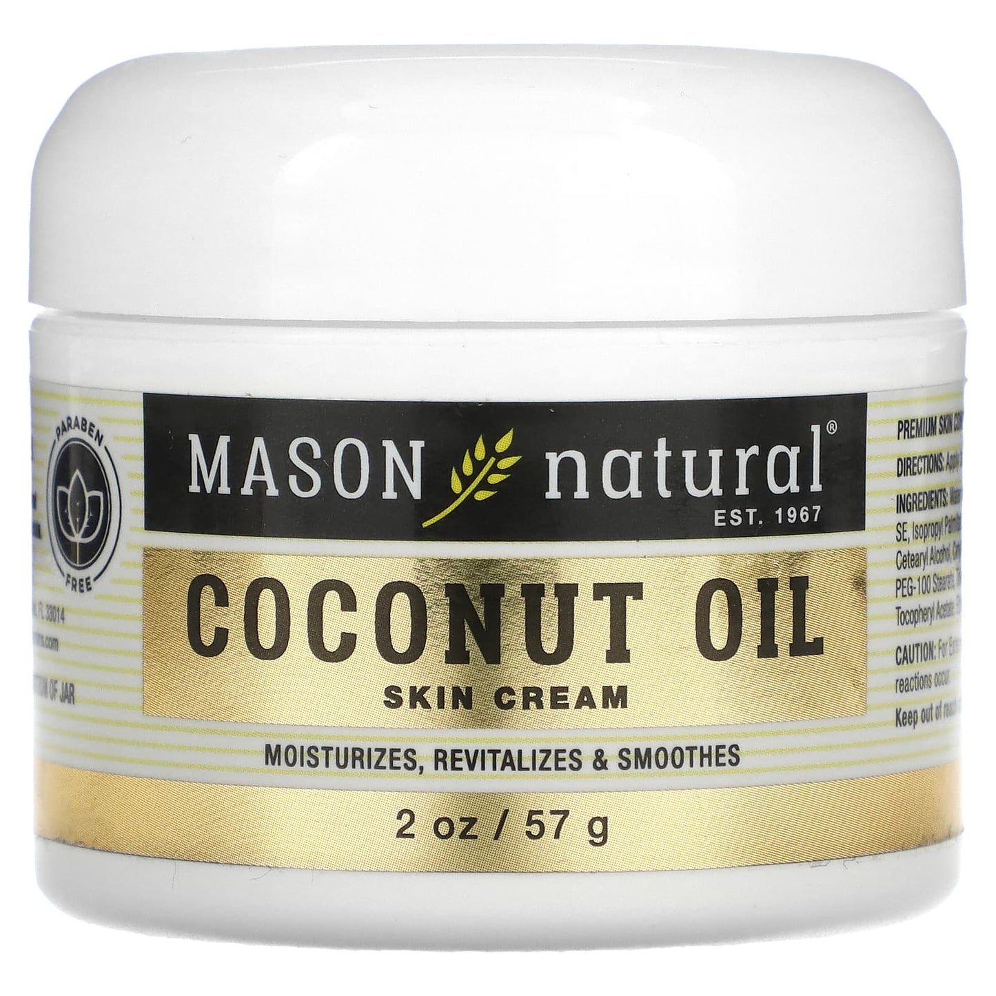 Mason Natural-Coconut Oil Skin Cream-2 oz (57 g)