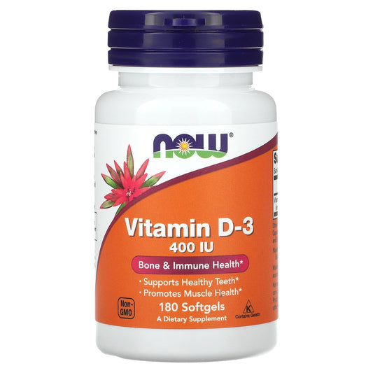 NOW Foods-Vitamin D-3-400 IU-180 Softgels