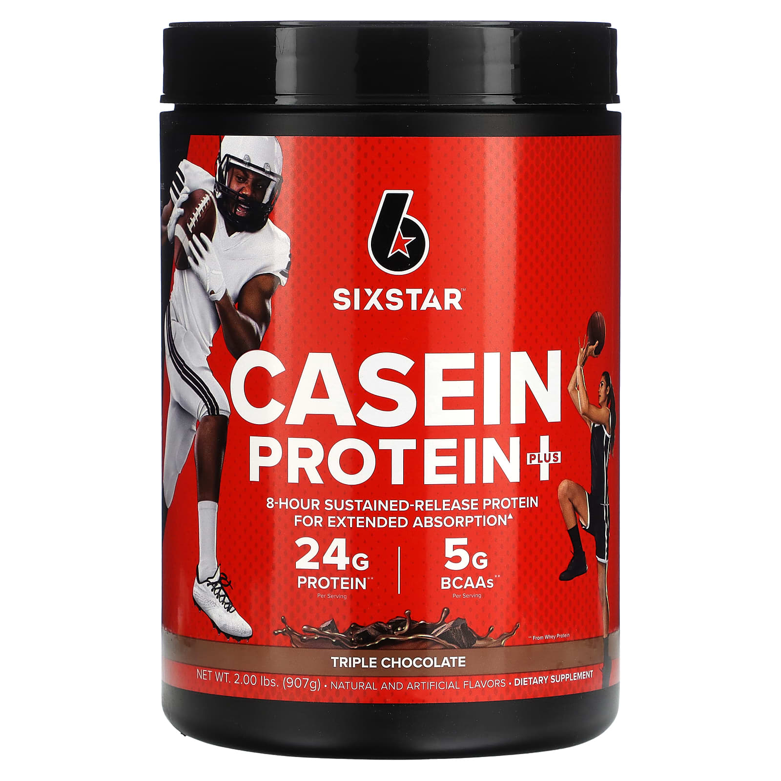 SIXSTAR-Casein Protein Plus-Triple Chocolate-2 lbs (907 g)