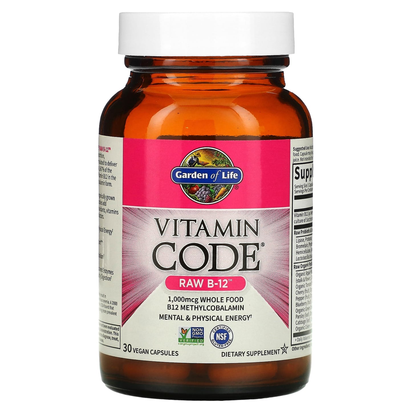 Garden of Life, Vitamin Code, RAW B-12, 30 Vegan Capsules