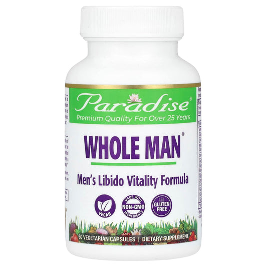 Paradise Herbs-Whole Man-Men's Libido Vitality Formula-60 Vegetarian Capsules