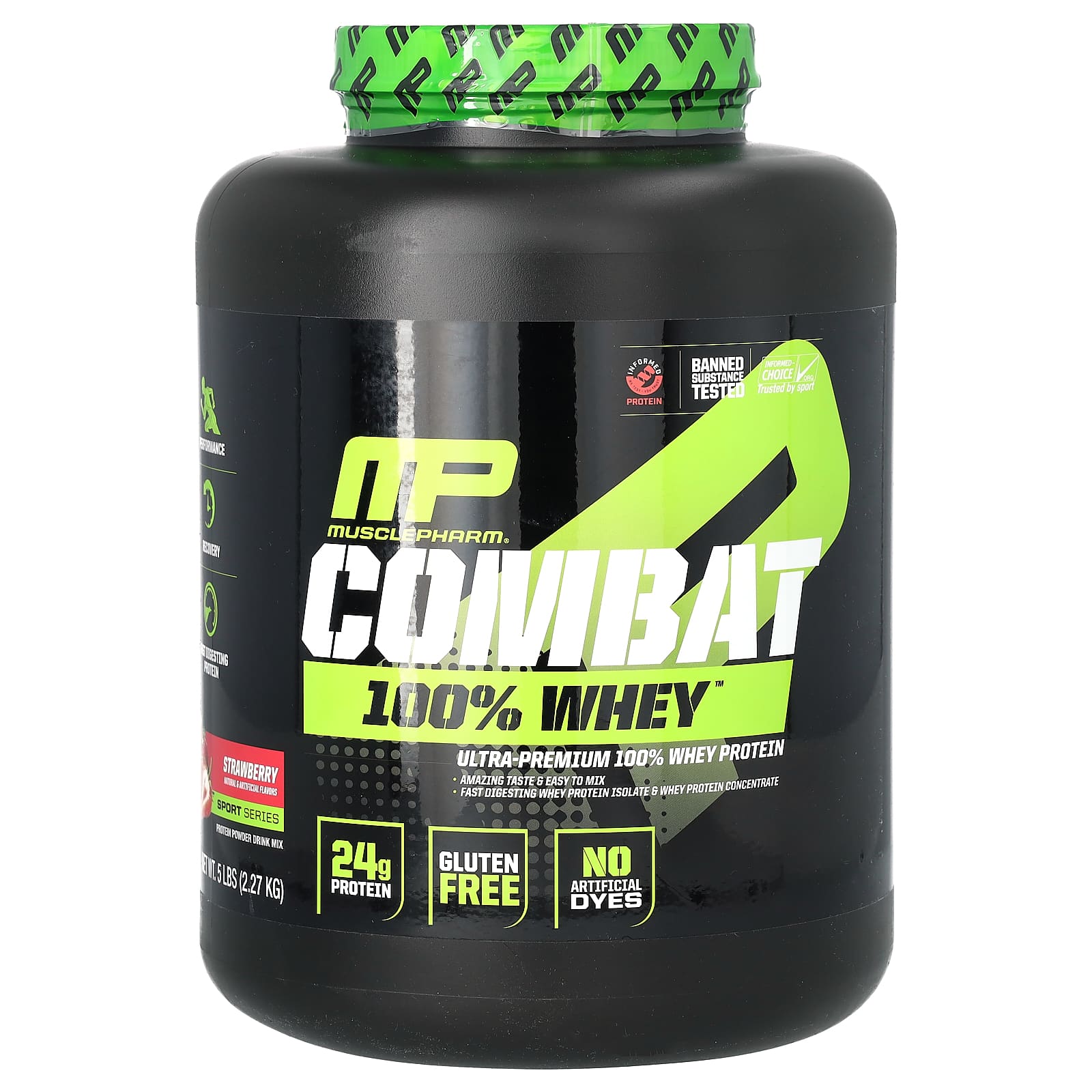 MusclePharm-Combat 100% Whey Protein-Strawberry-5 lb (2.27 kg)