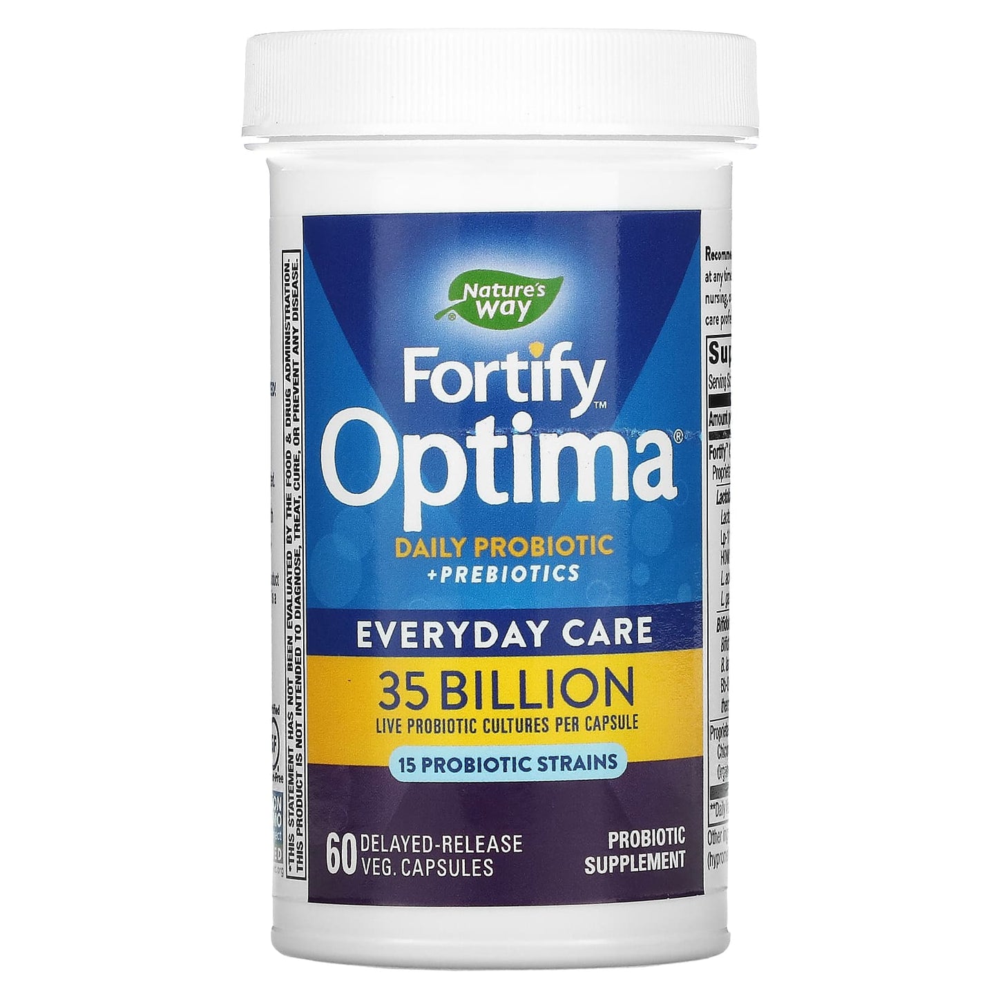 Nature's Way, Fortify Optima, Daily Probiotic + Prebiotics, 35 Billion , 60 Delayed-Release Veg. Capsules