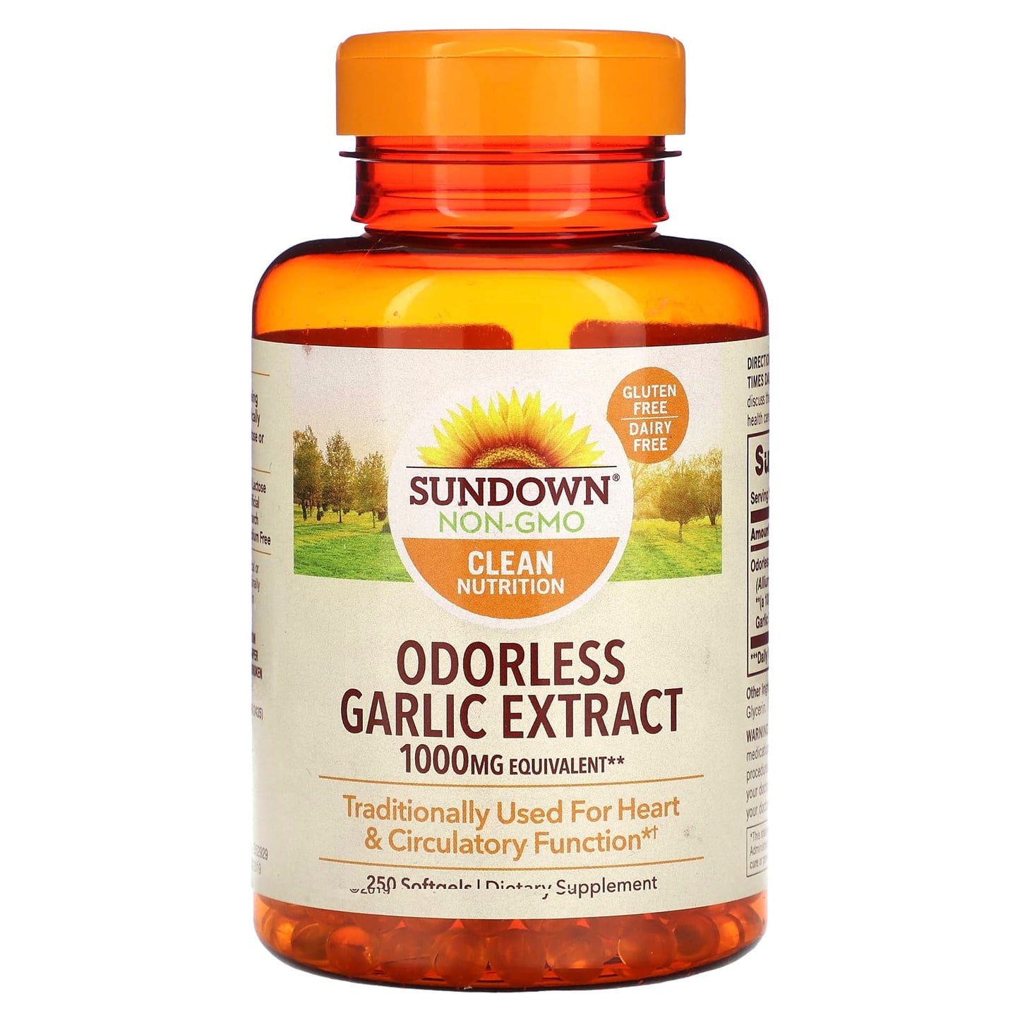 Sundown Naturals-Odorless Garlic Extract-1,000 mg-250 Softgels