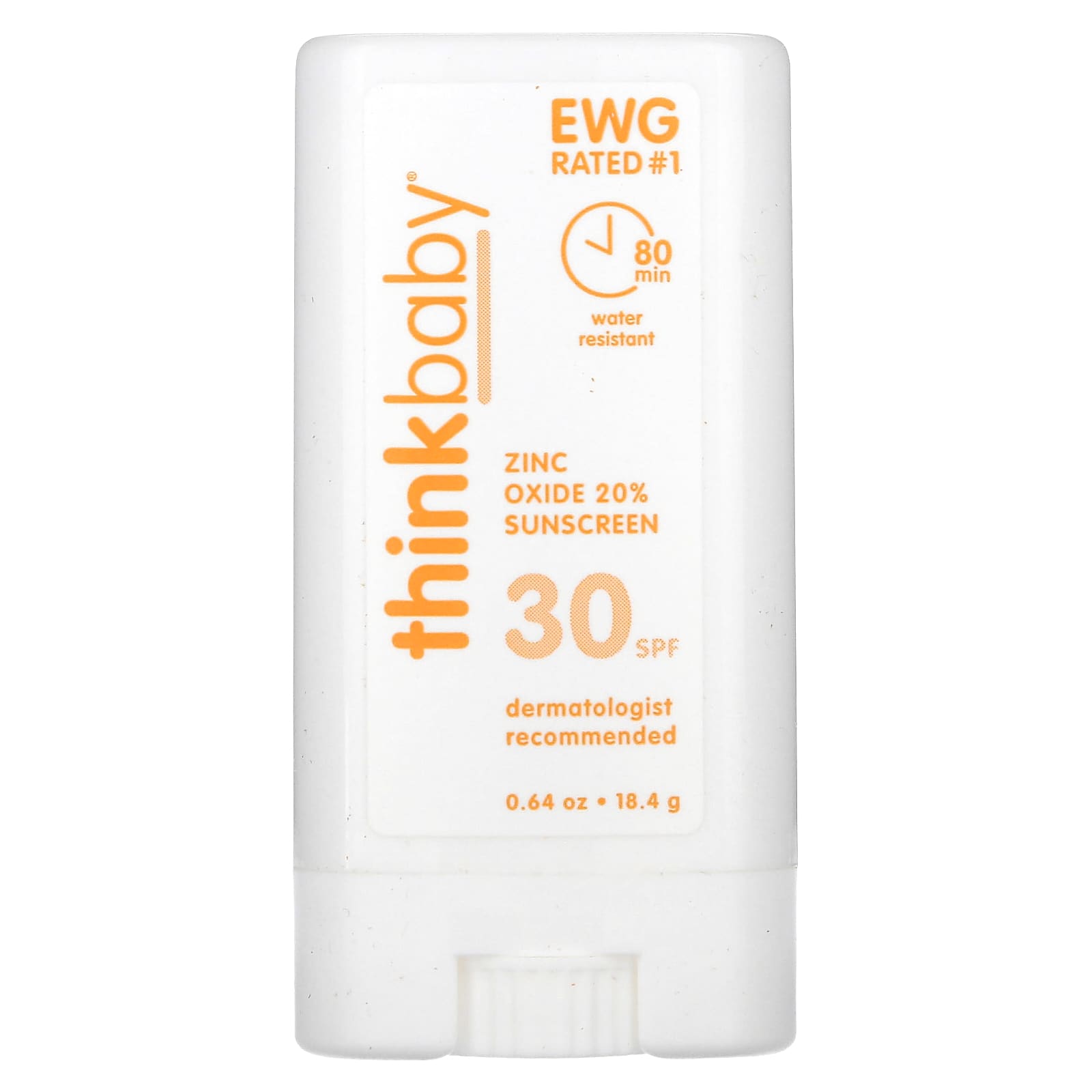 think-Thinkbaby-Zinc Oxide Sunscreen Stick-SPF 30-0.64 oz (18.4 g)