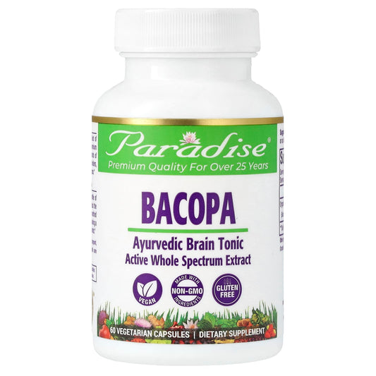 Paradise Herbs-Bacopa-60 Vegetarian Capsules