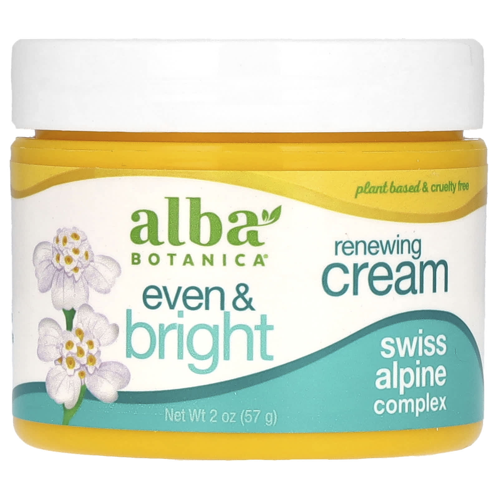 Alba Botanica-Even & Bright Renewing Cream-Swiss Alpine Complex-2 oz (57 g)