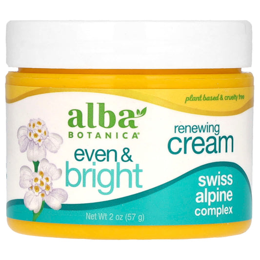 Alba Botanica-Even & Bright Renewing Cream-Swiss Alpine Complex-2 oz (57 g)