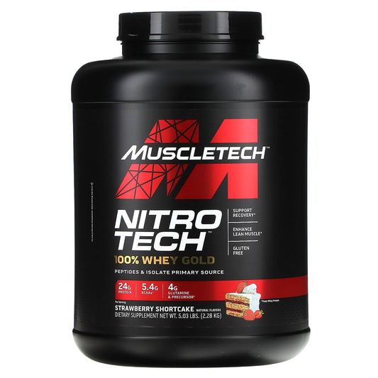 MuscleTech-Nitro Tech-100% Whey Gold-Strawberry Shortcake-5.03 lbs (2.28 kg)