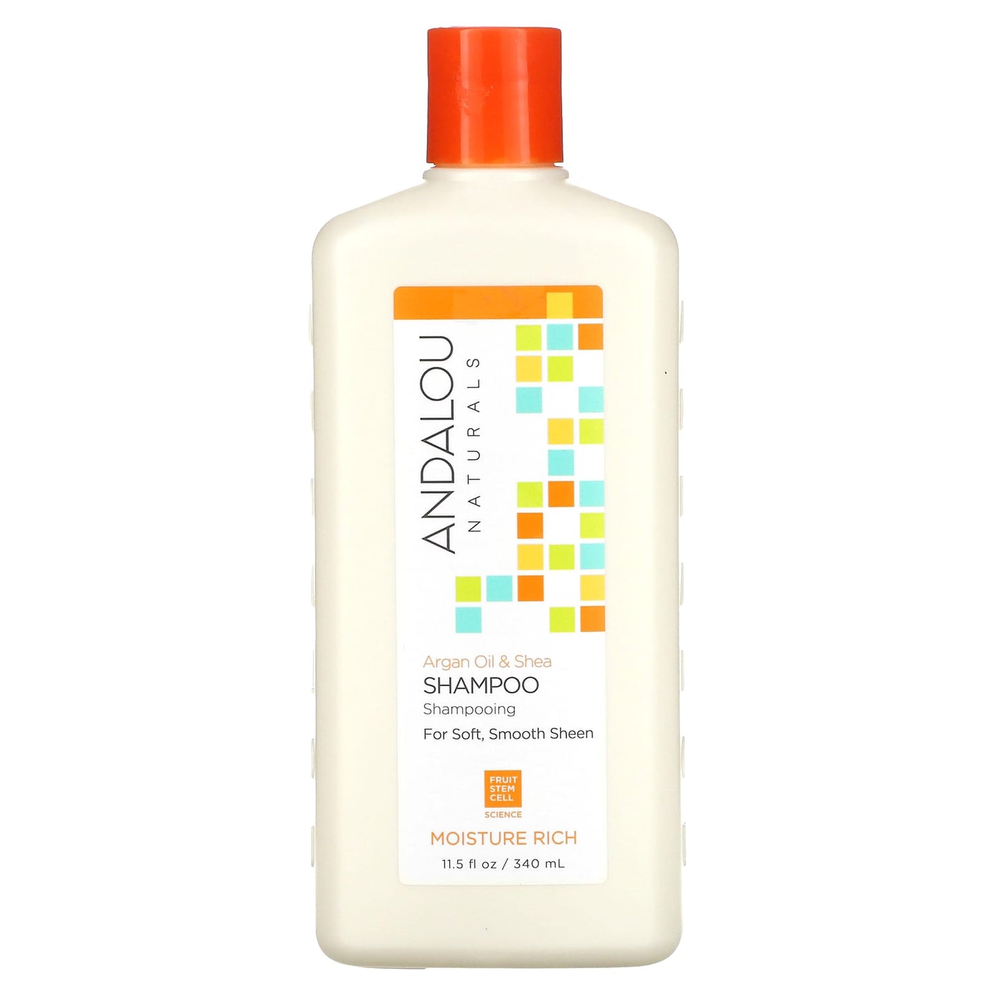 Andalou Naturals-Shampoo-Moisture Rich-For Soft-Smooth Sheen-Argan Oil & Shea-11.5 fl oz (340 ml)