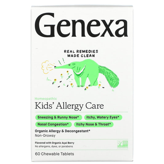 Genexa-Kids´ Allergy Care-Allergy & Decongestant-Organic Acai Berry-60 Chewable Tablets