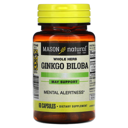 Mason Natural-Whole Herb Ginkgo Biloba-60 Capsules