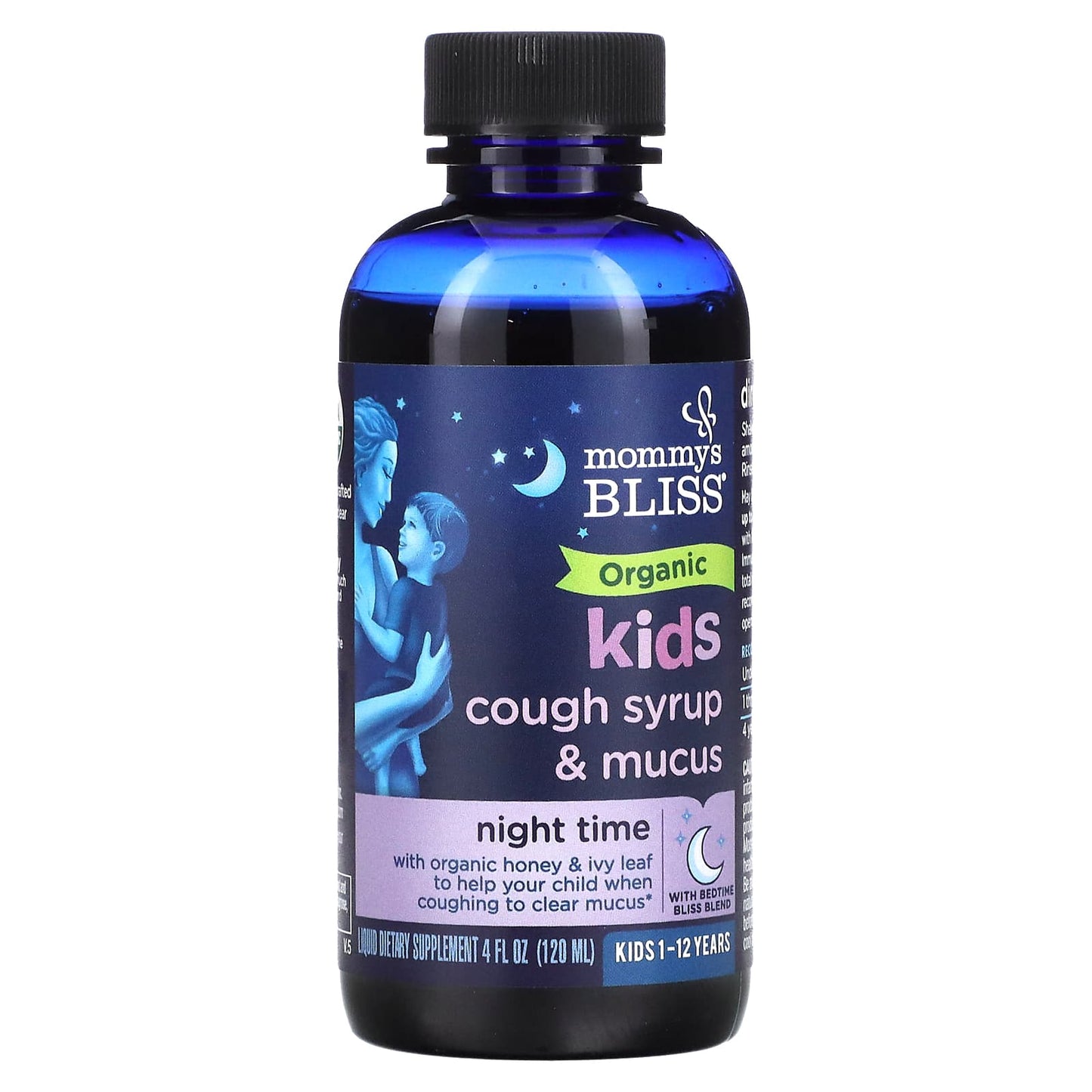 Mommy's Bliss, Kids, Organic Cough Syrup & Mucus, Night Time, 1-12 Yrs, 4 fl oz (120 ml)