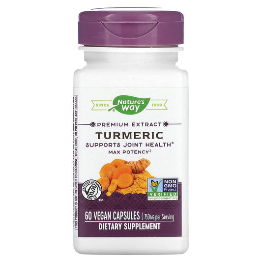 Nature's Way-Premium Extract-Turmeric-750 mg-60 Vegan Capsules