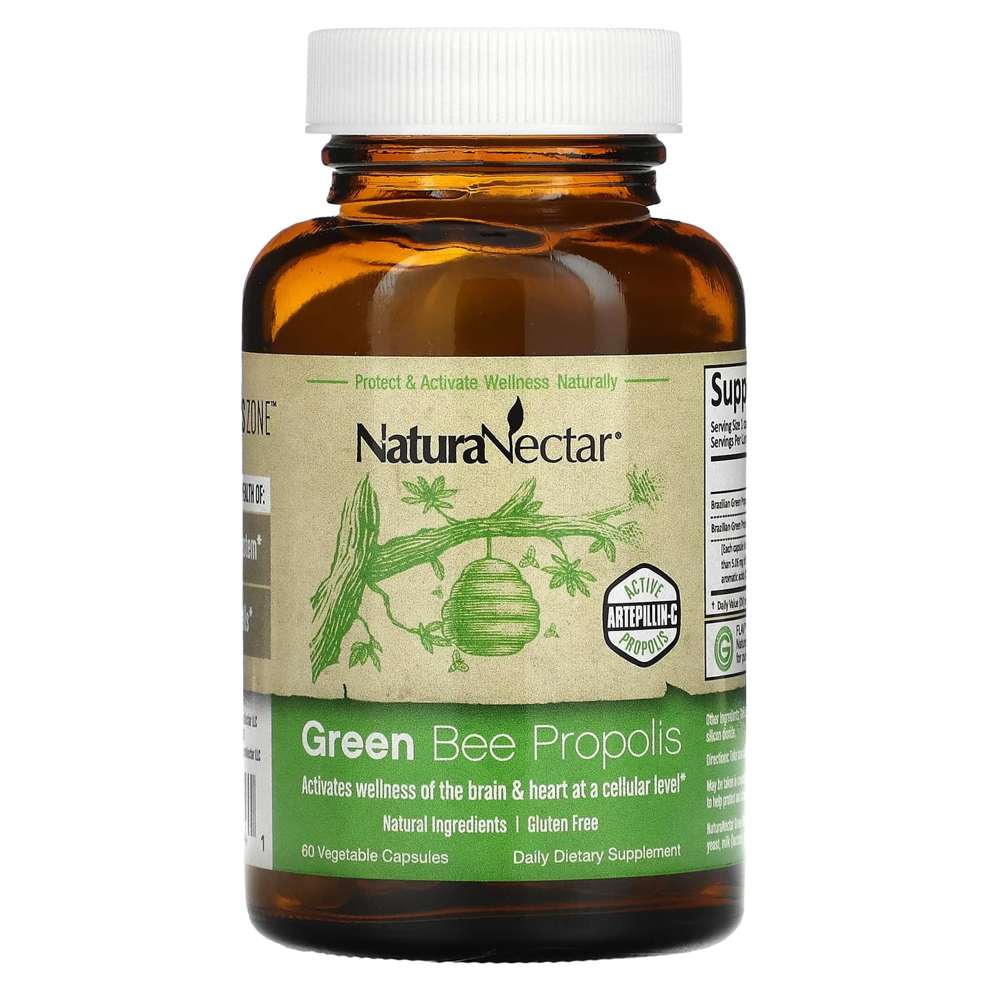 NaturaNectar, Green Bee Propolis, 60 Vegetable Capsules