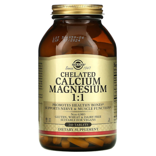 Solgar-Chelated Calcium Magnesium 1:1-240 Tablets