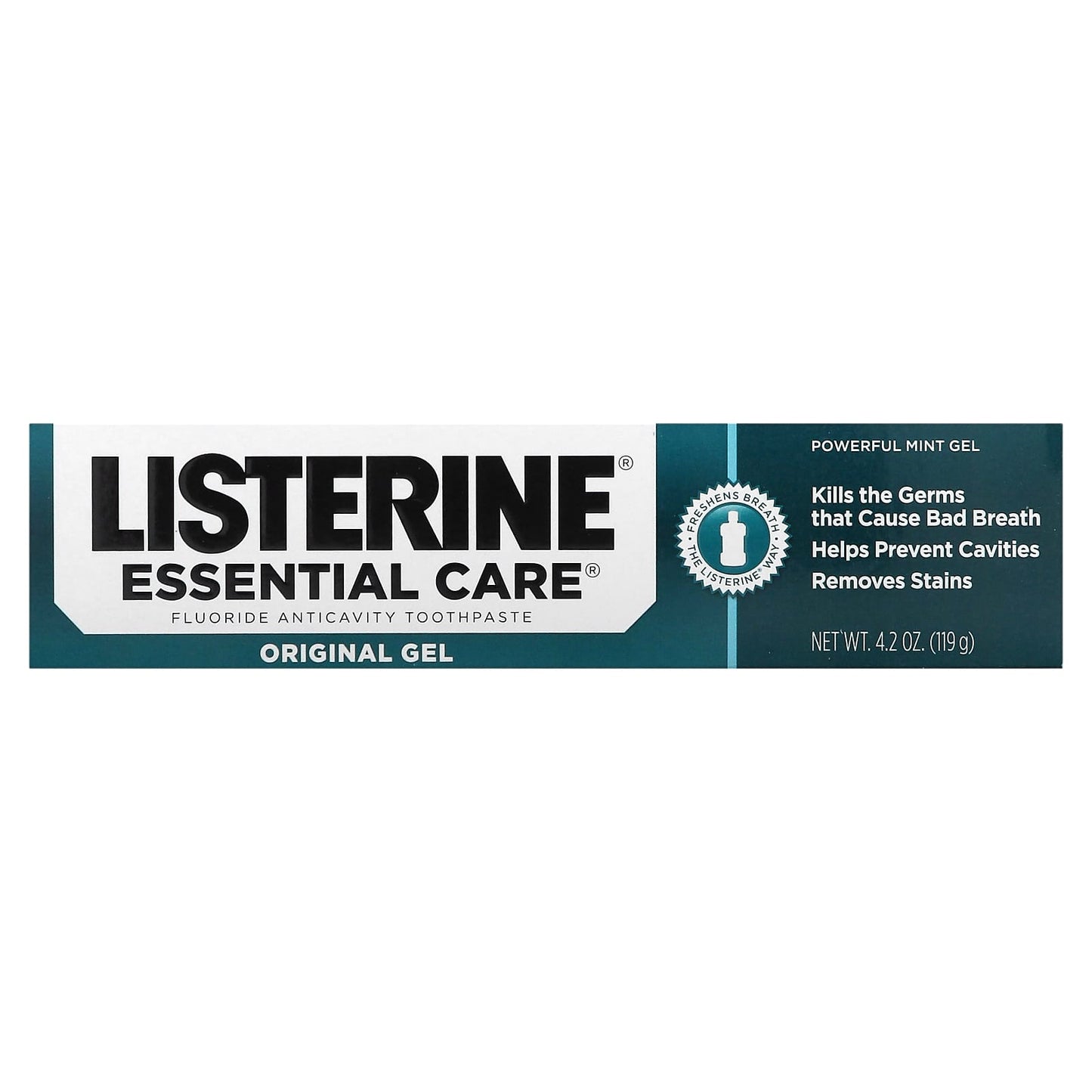 Listerine, Fluoride Anticavity Toothpaste, Original Gel, Powerful Mint, 4.2 oz (119 g)