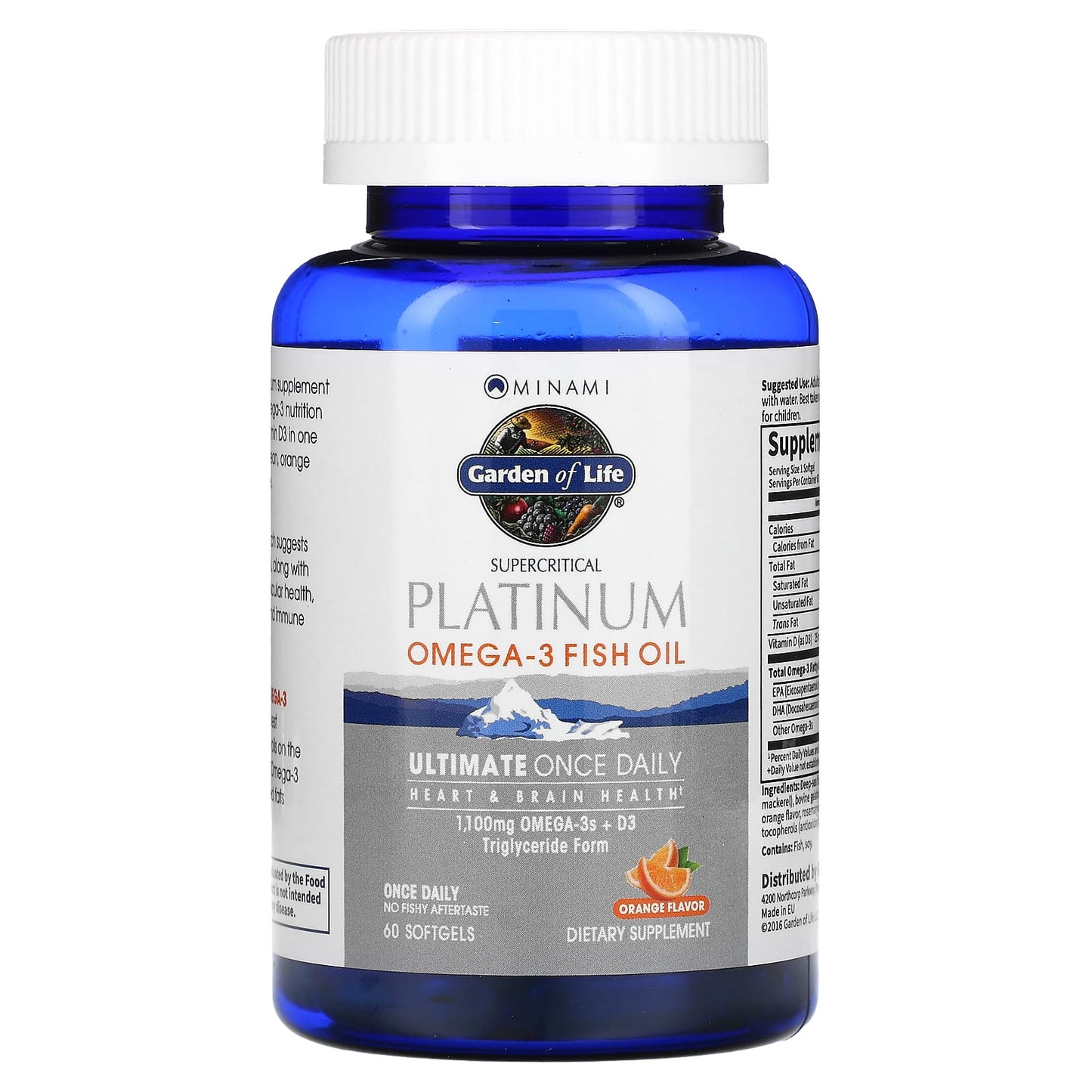 Minami Nutrition, Supercritical Platinum, Omega-3 Fish Oil, Orange, 60 Softgels