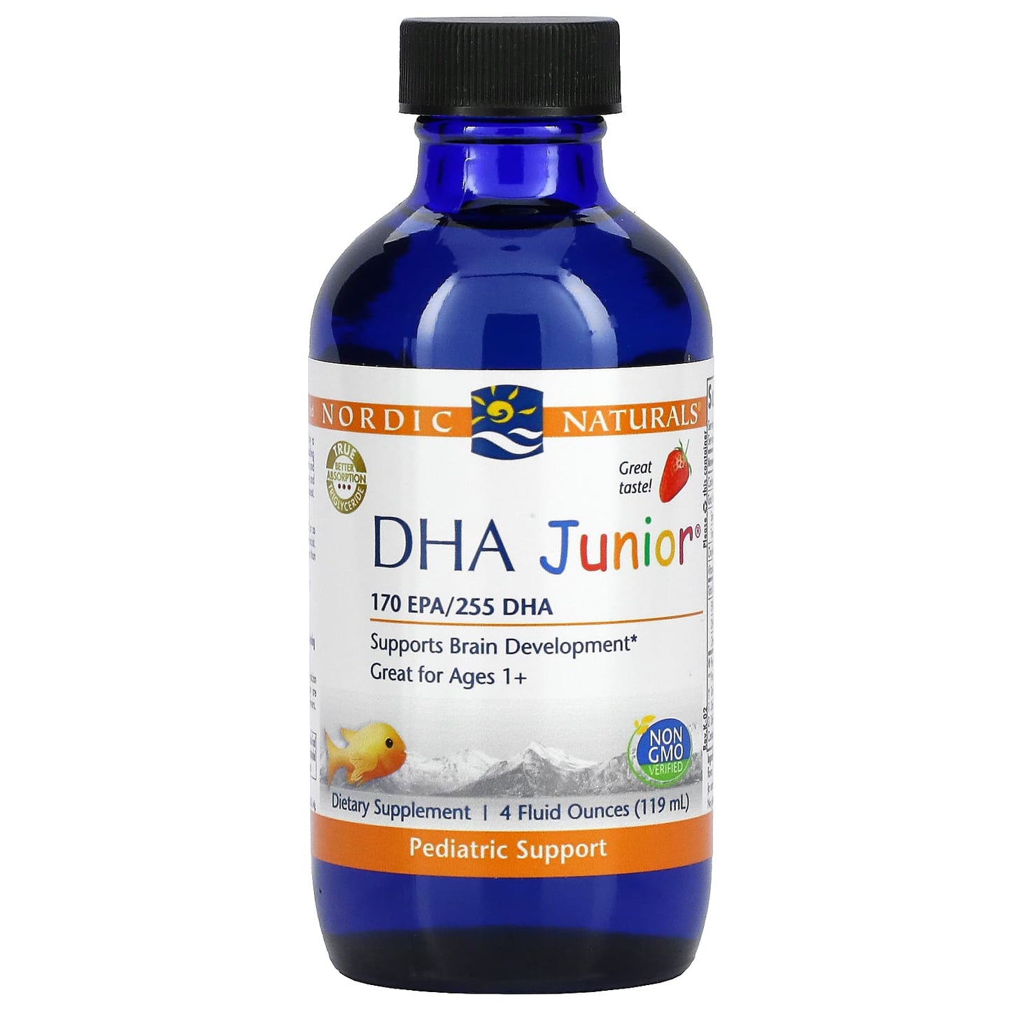 Nordic Naturals-DHA Junior-Ages 1+-Strawberry-4 fl oz (119 ml)