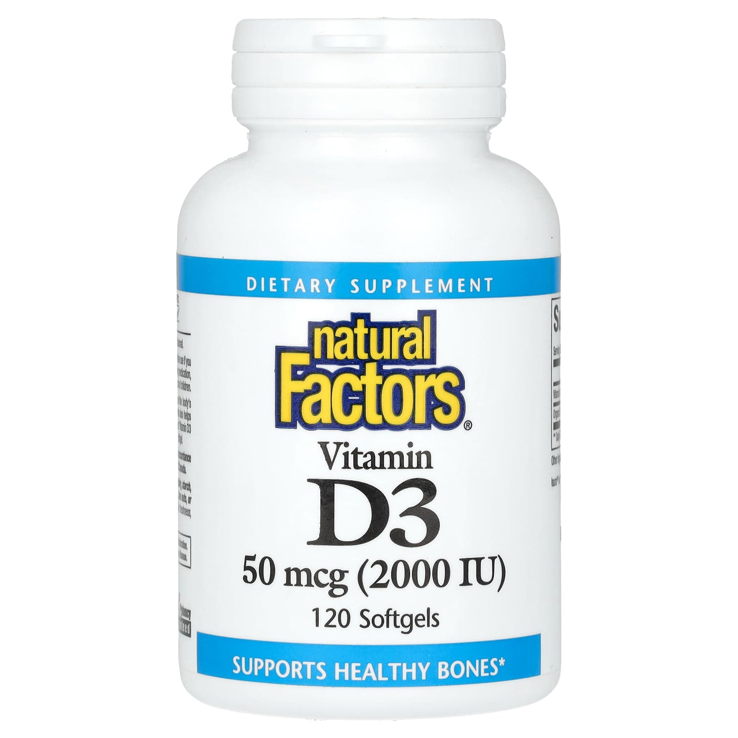 Natural Factors-Vitamin D3-50 mcg (2,000 IU)-120 Softgels