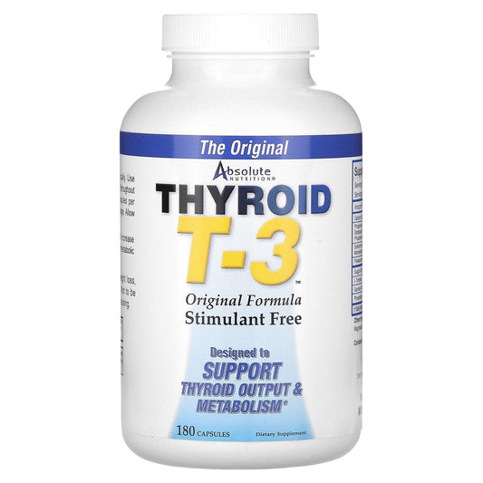 Absolute Nutrition-Thyroid T-3-Original Formula-180 Capsules