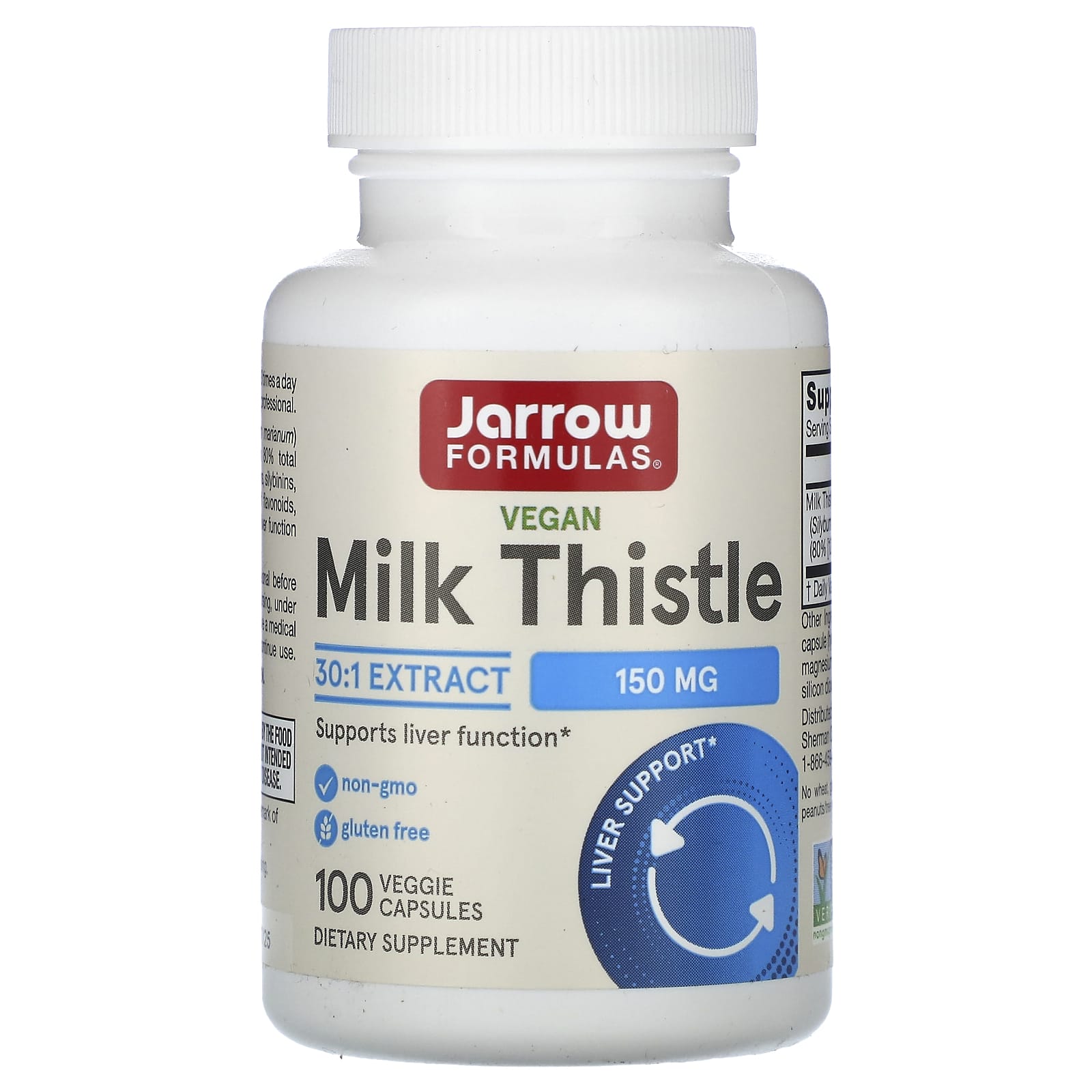 Jarrow Formulas-Vegan Milk Thistle-150 mg-100 Veggie Capsules