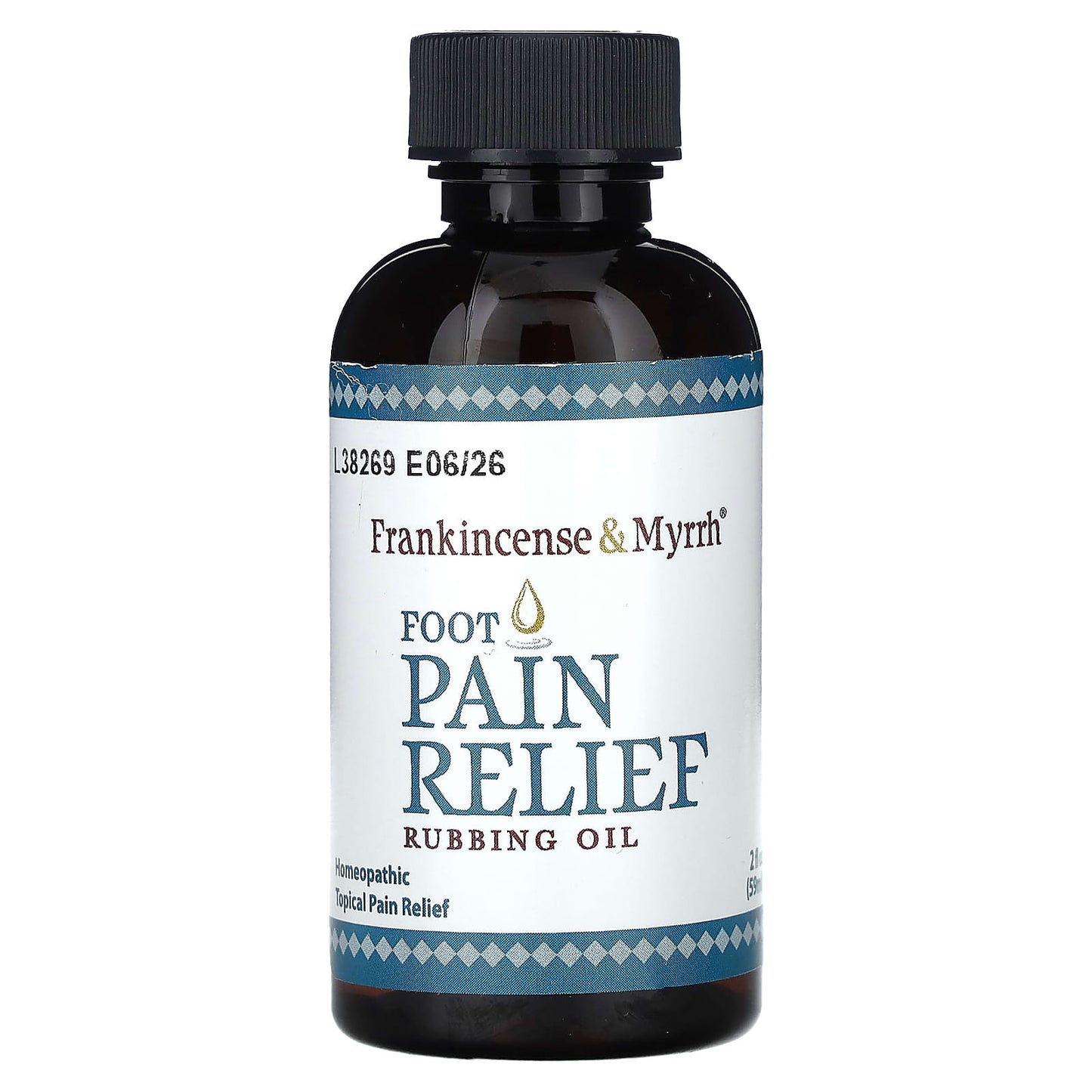 Frankincense & Myrrh, Foot Pain Relief Rubbing Oil, 2 fl oz (59 ml)