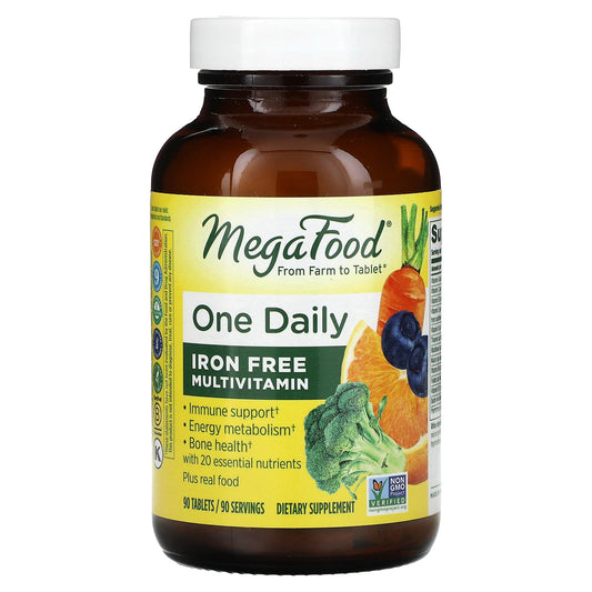 MegaFood-One Daily-Iron Free Multivitamin-90 Tablets