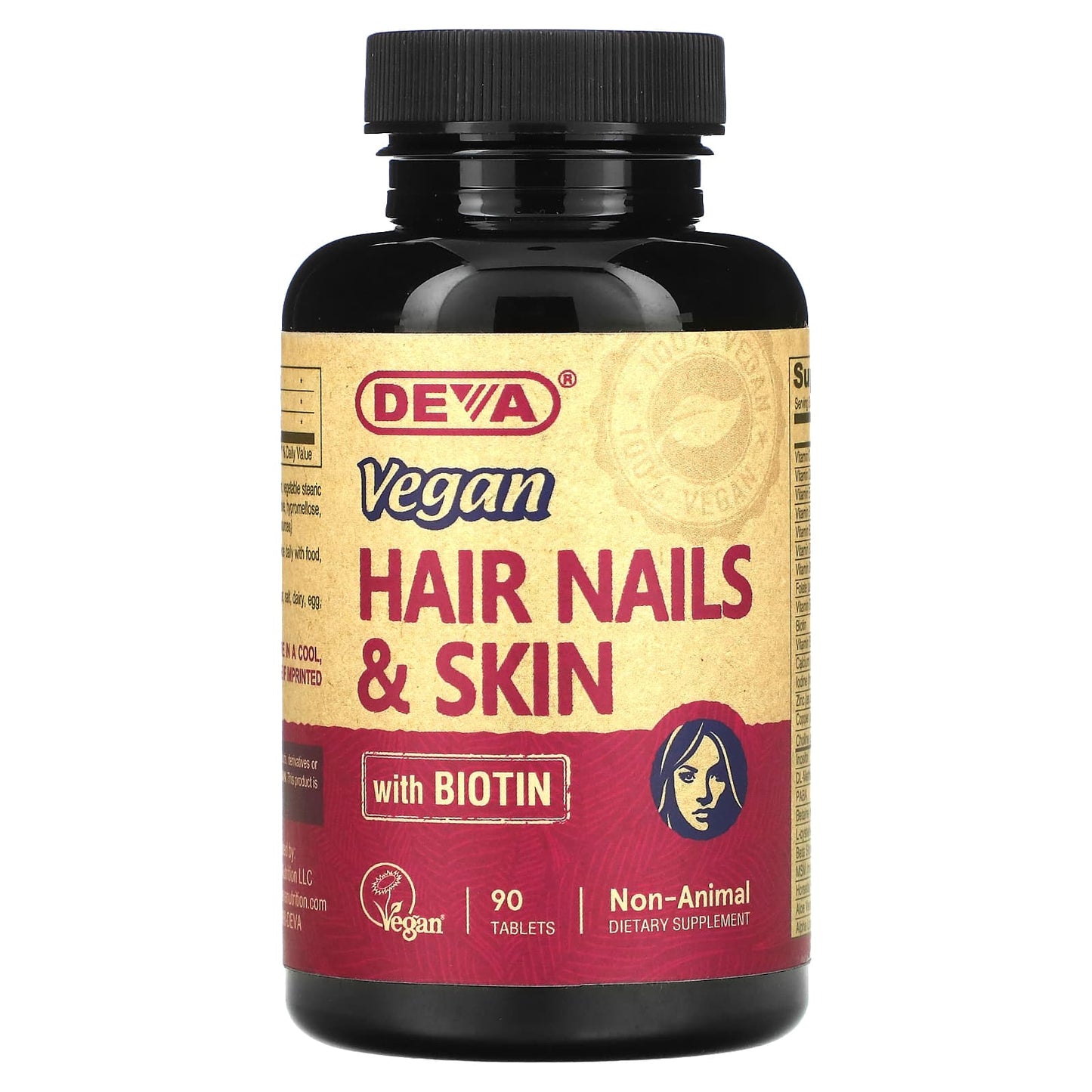 Deva-Vegan Hair Nails & Skin with Biotin-90 Tablets