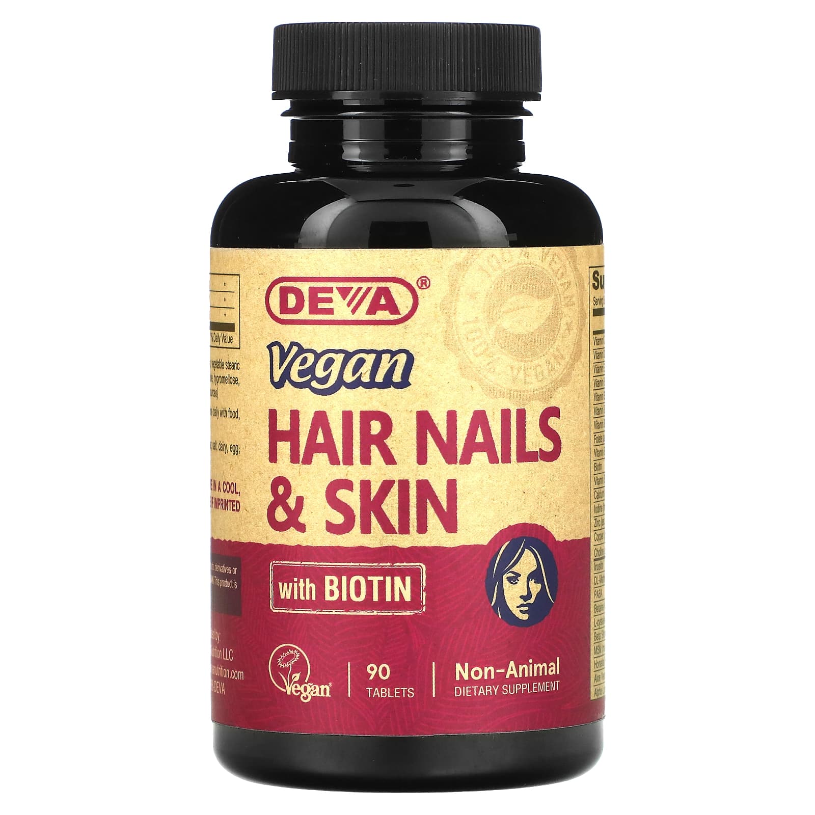 Deva-Vegan Hair Nails & Skin with Biotin-90 Tablets