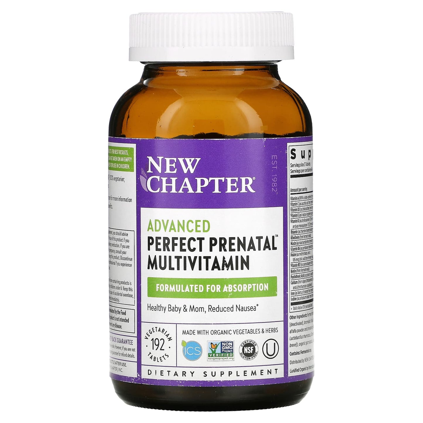 New Chapter, Advanced Perfect Prenatal Multivitamin, 192 Vegetarian Tablets