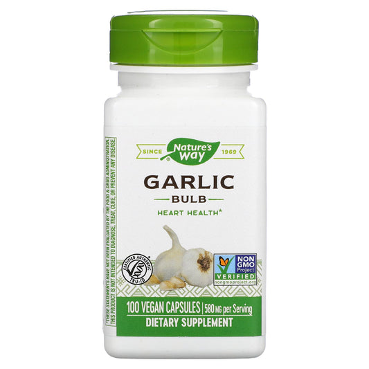 Nature's Way-Garlic Bulb-580 mg-100 Vegan Capsules