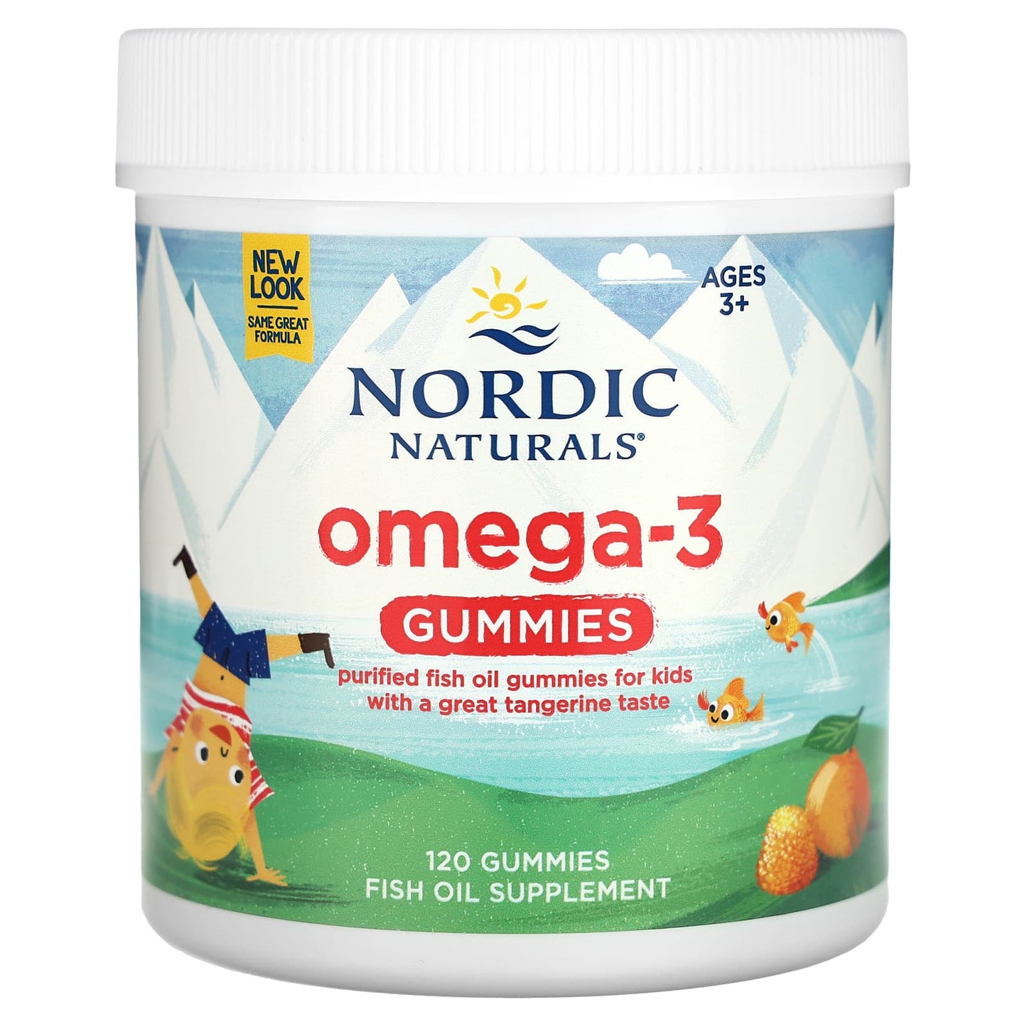 Nordic Naturals-Omega-3 Gummies-Ages 3+-Tangerine-120 Gummies