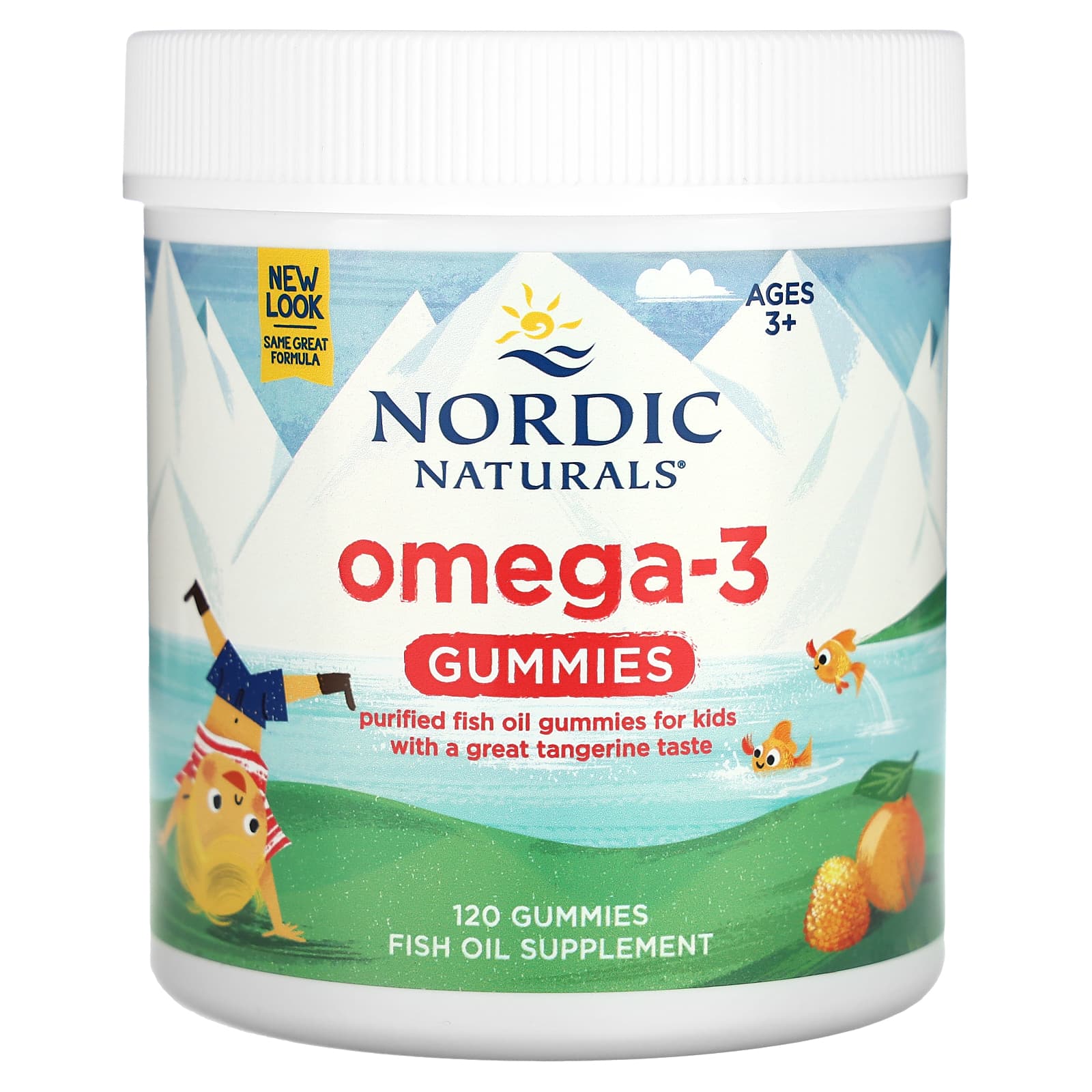 Nordic Naturals-Omega-3 Gummies-Ages 3+-Tangerine-120 Gummies