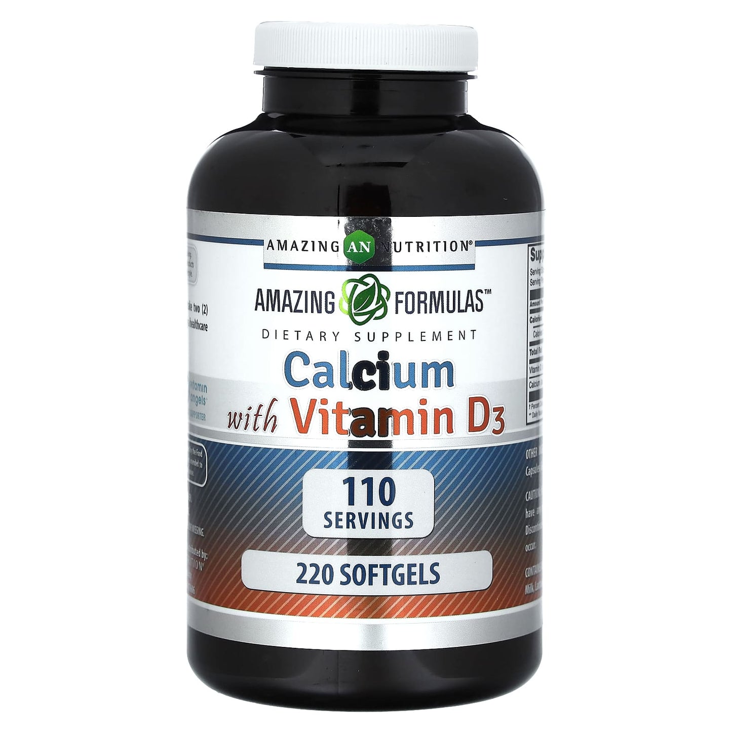 Amazing Nutrition-Amazing Formulas-Calcium with Vitamin D3-220 Softgels