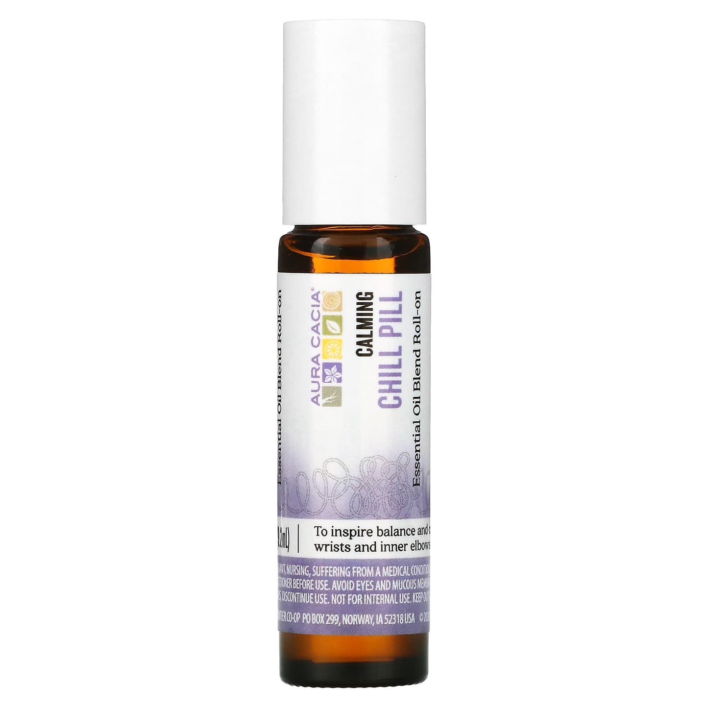 Aura Cacia-Essential Oil Blend-Roll-On-Chill Pill-0.31 fl oz (9.2 ml)