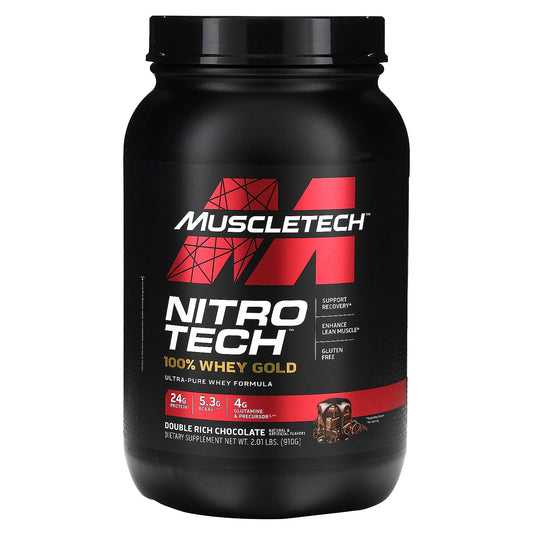 MuscleTech-Nitro Tech-100% Whey Gold-Double Rich Chocolate-2.01 lbs (910 g)