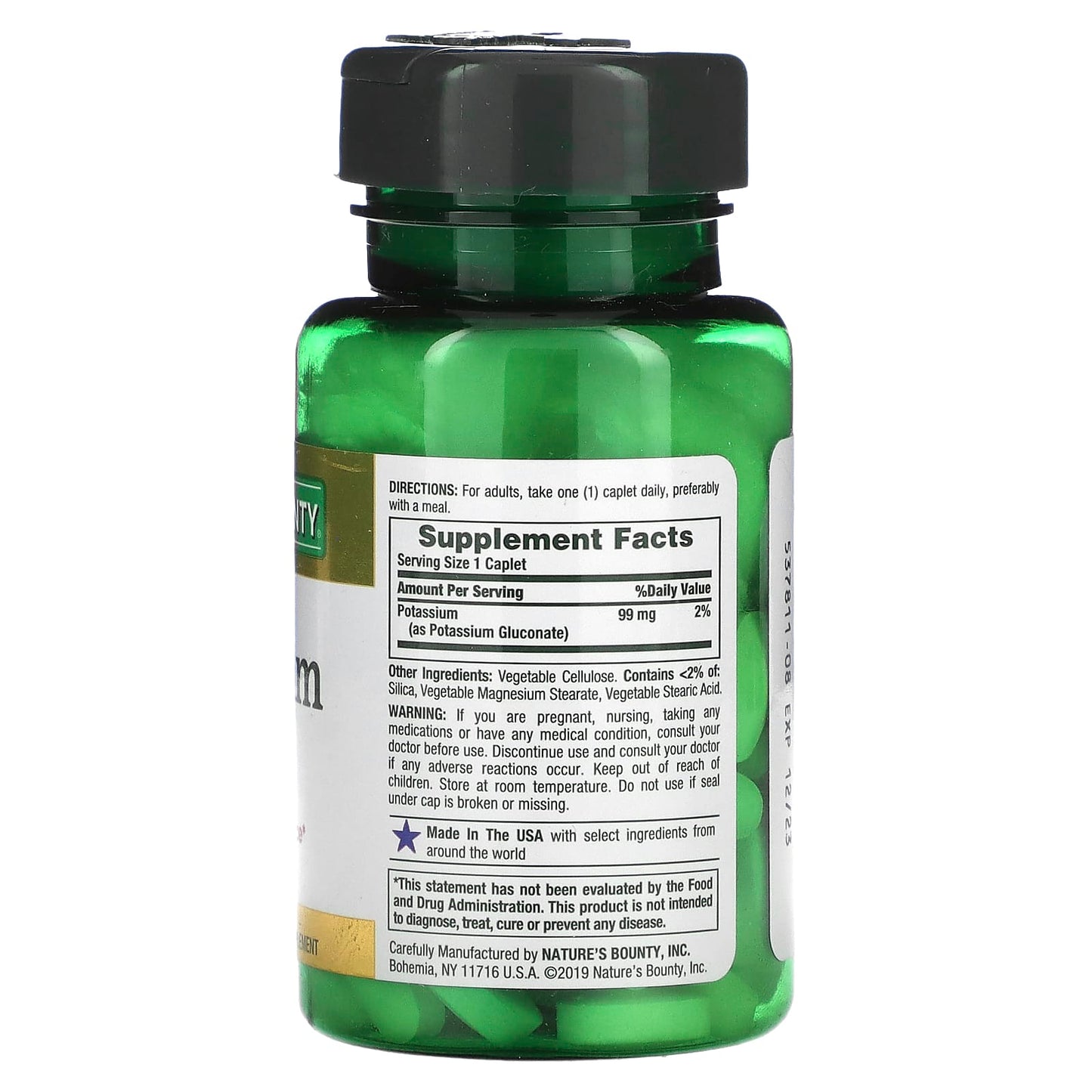 Nature's Bounty, Potassium, 99 mg, 100 Caplets