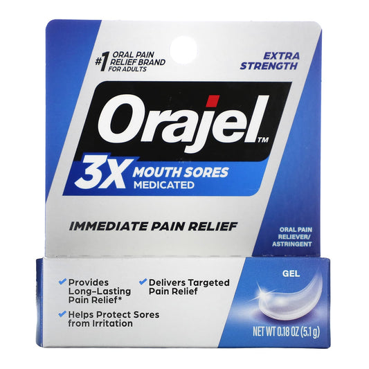 Orajel-3X Medicated For Mouth Sores Gel-Extra Strength-0.18 oz (5.1 g)