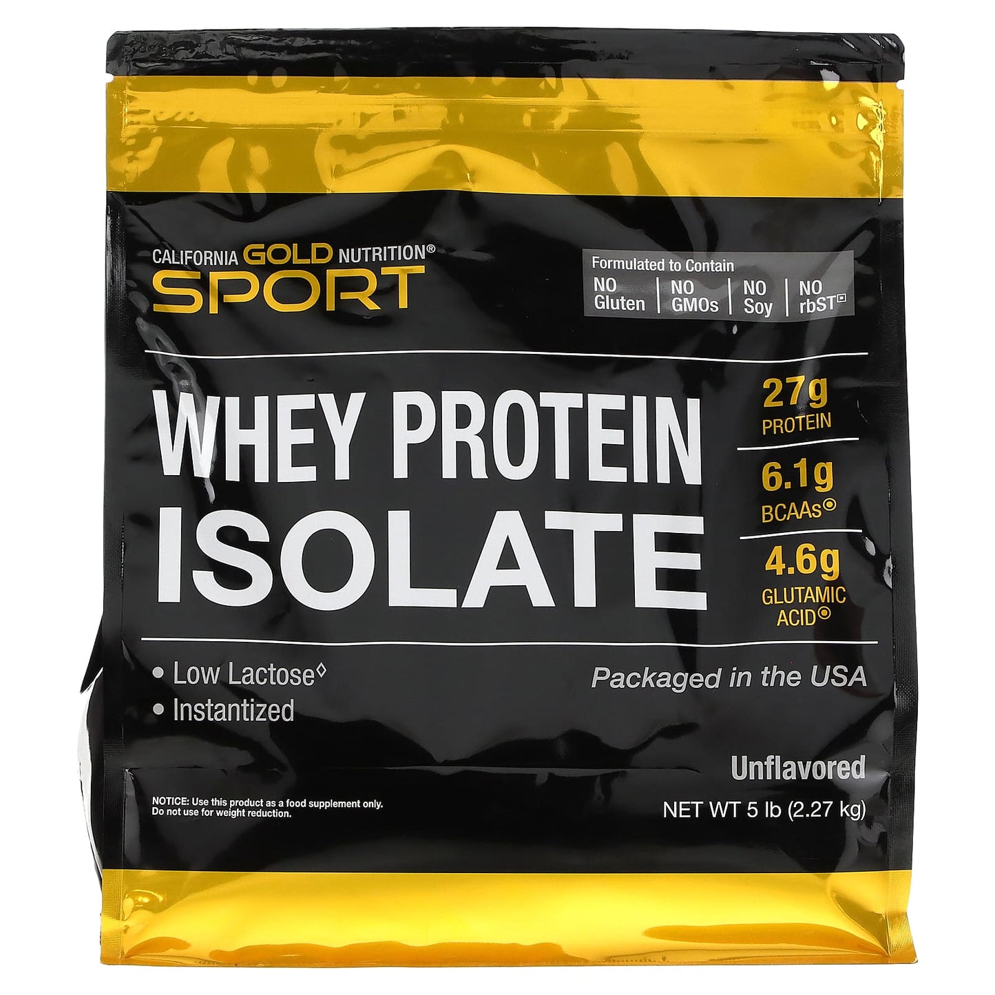 California Gold Nutrition-SPORT - Whey Protein Isolate-Unflavored-5 lb